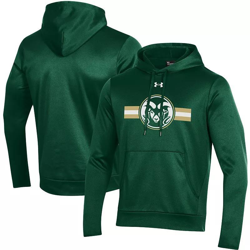 Men's Under Armour Green Colorado State Rams Logo Stripe Fleece Pullover Hoodie, Size: 2XL Product Image