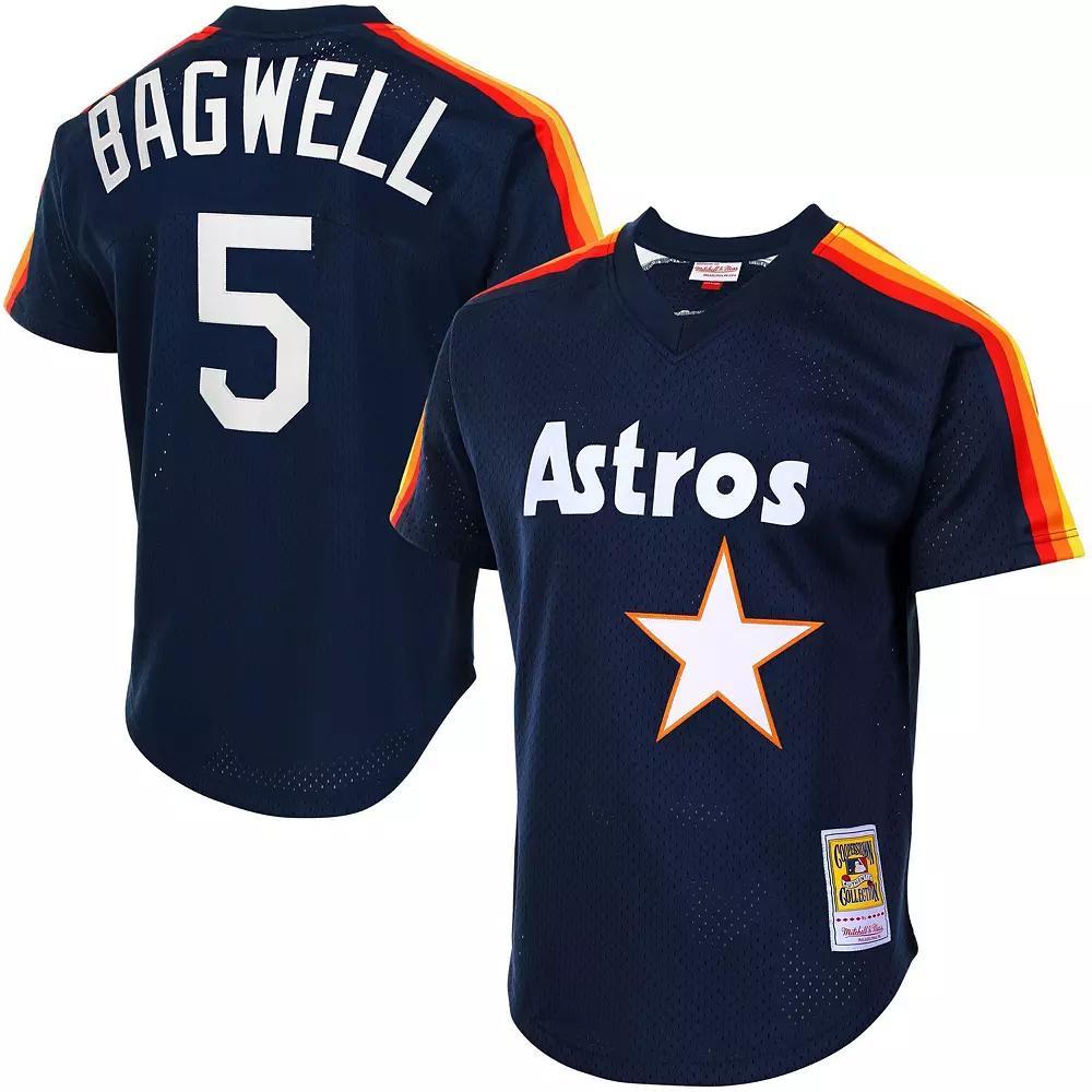 Men's Mitchell & Ness Jeff Bagwell Navy Houston Astros Cooperstown Mesh Batting Practice Jersey, Size: Large, Blue Product Image