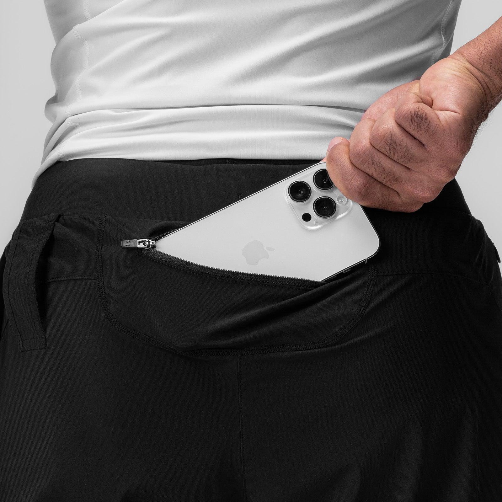 0866. Tetra-Lite® 7" Liner Short - Black "Cyber"/White Male Product Image