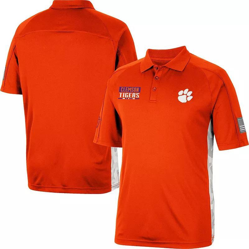 Mens Colosseum Clemson Tigers OHT Military Appreciation Snow Camo Polo Product Image