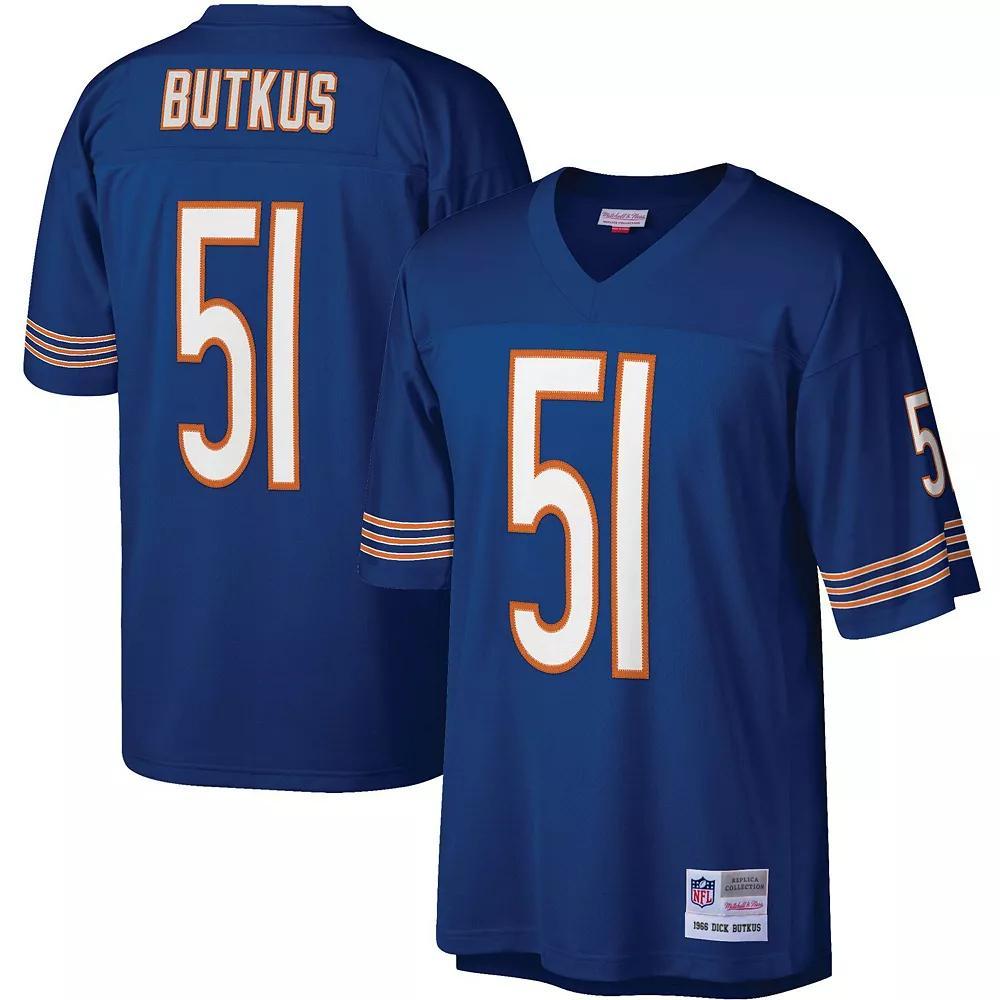 Men's Mitchell & Ness Dick Butkus Navy Chicago Bears Legacy Replica Jersey, Size: 3XL, Blue Product Image