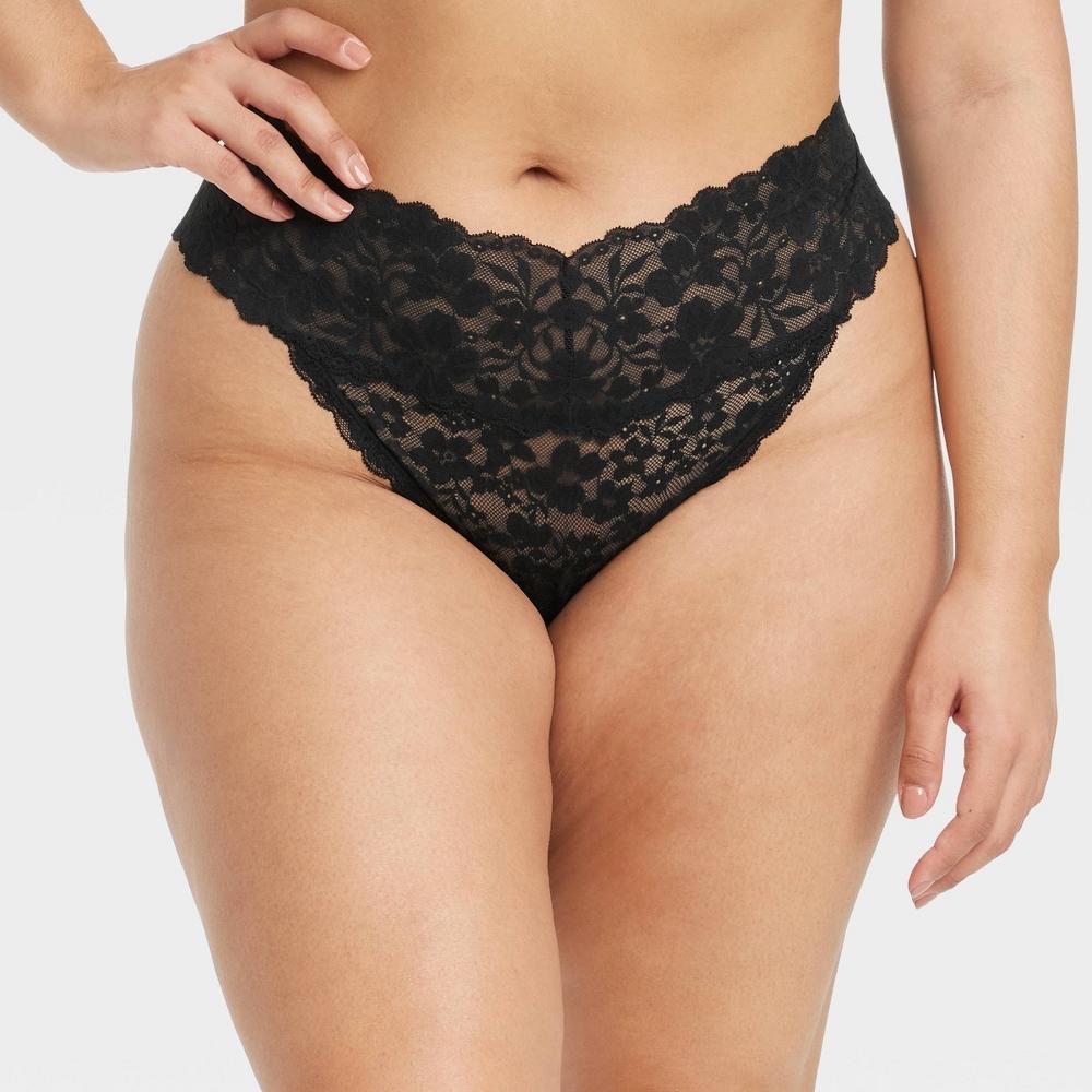 Womens Allover Lace Thong - Auden Black XXL Product Image