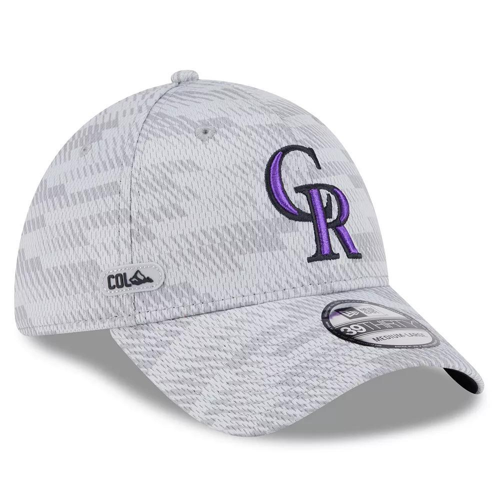 Men's New Era Gray Colorado Rockies 2025 MLB Clubhouse 39THIRTY Flex Hat,  Product Image