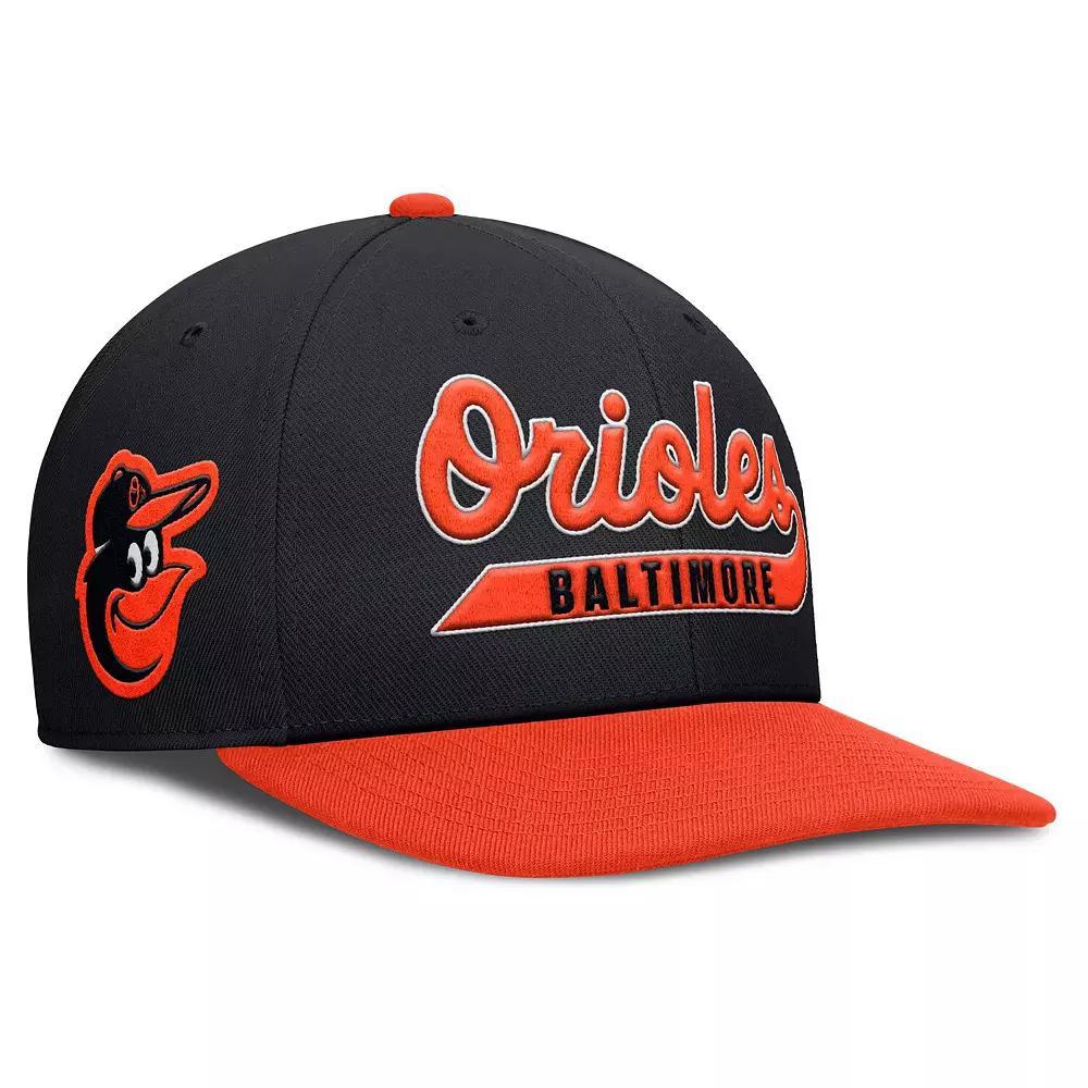 Men's Nike Black/Orange Baltimore Orioles Pro Performance Snapback Hat, Size: Medium/Large Product Image