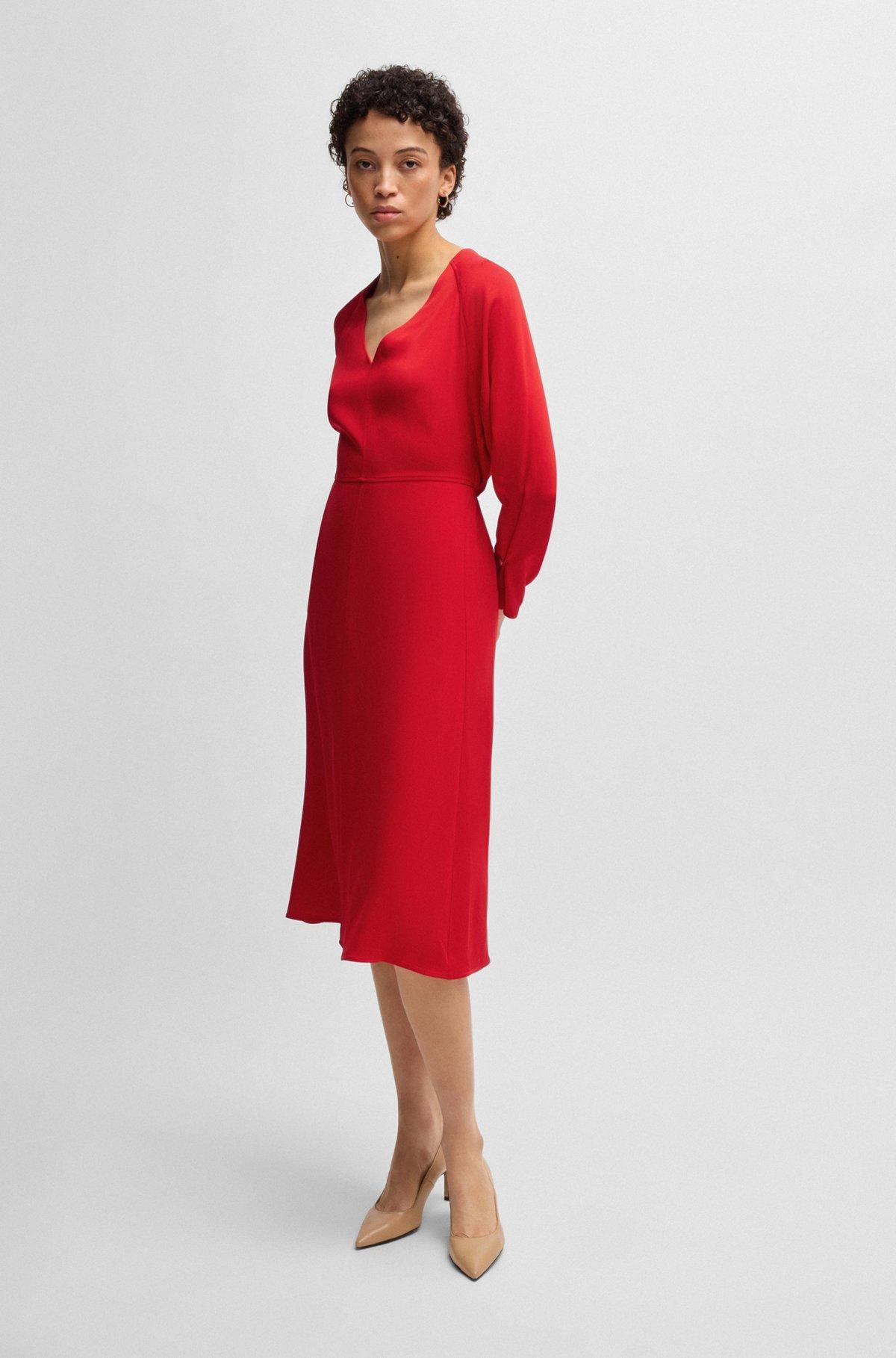 V-neck dress with button cuffs Product Image