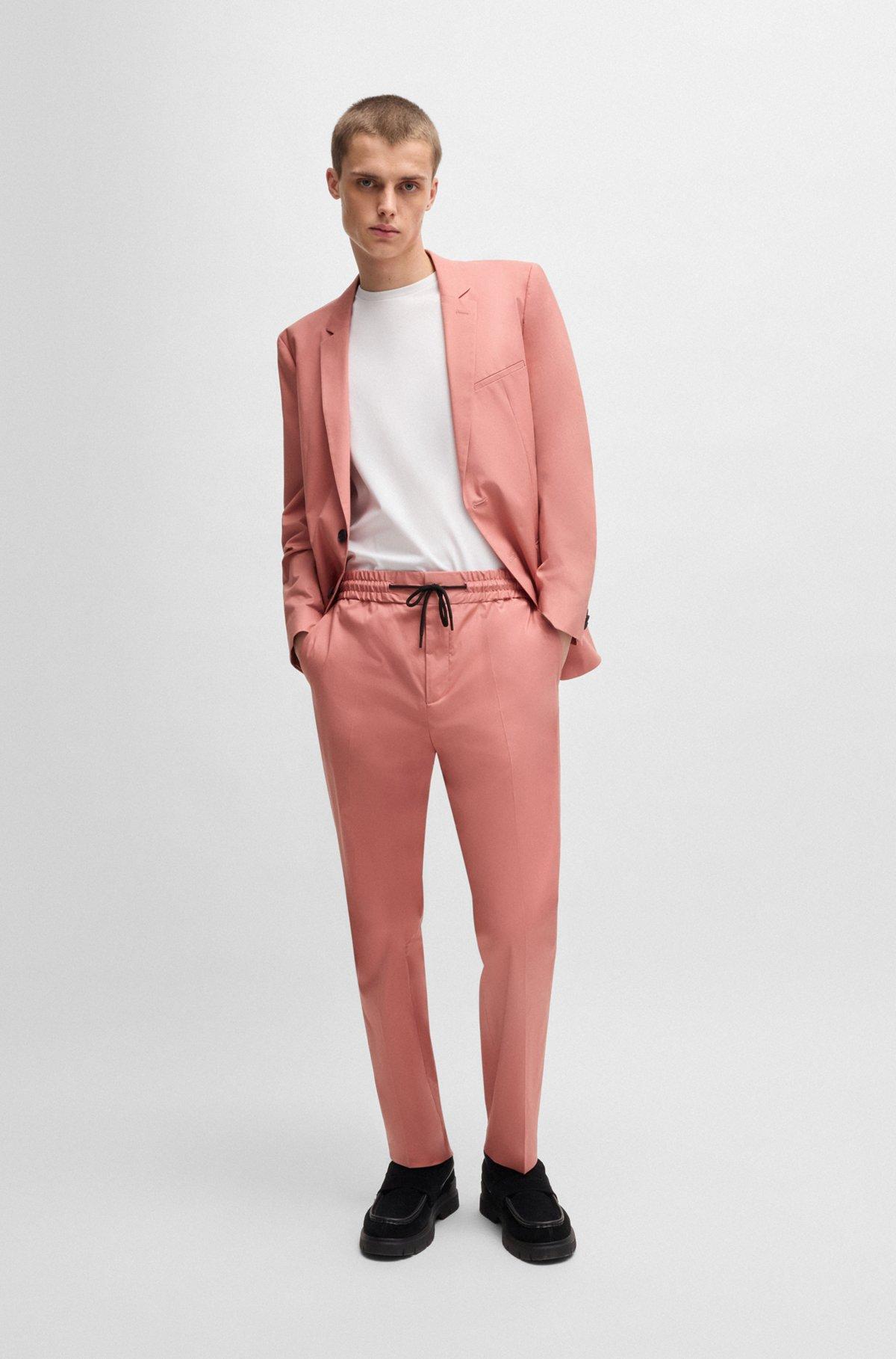 Extra-slim-fit trousers in paper-touch stretch cotton Product Image