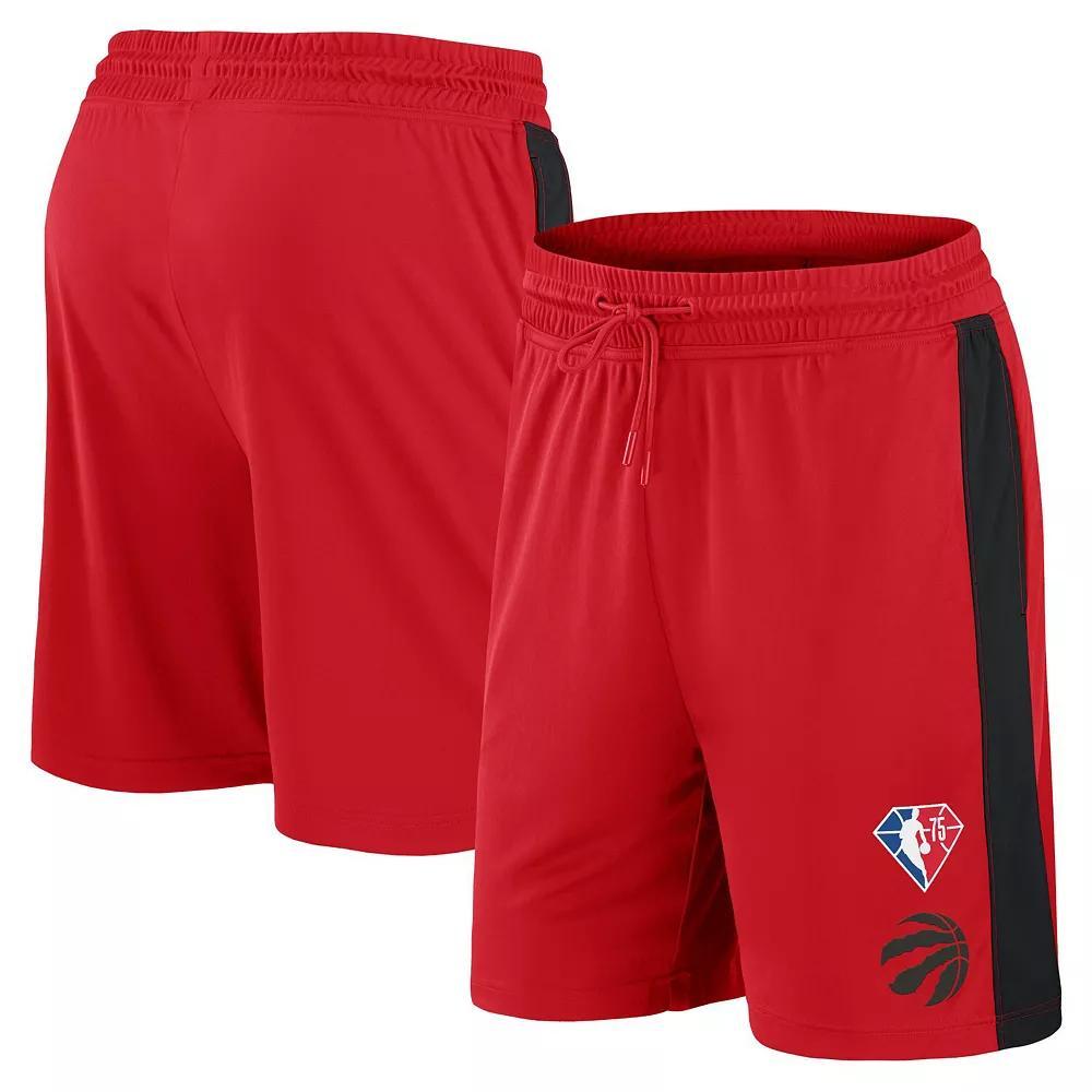 Men's Fanatics Branded Red Toronto Raptors 75th Anniversary Downtown Performance Practice Shorts, Size: 2XL, Rpt Red Product Image