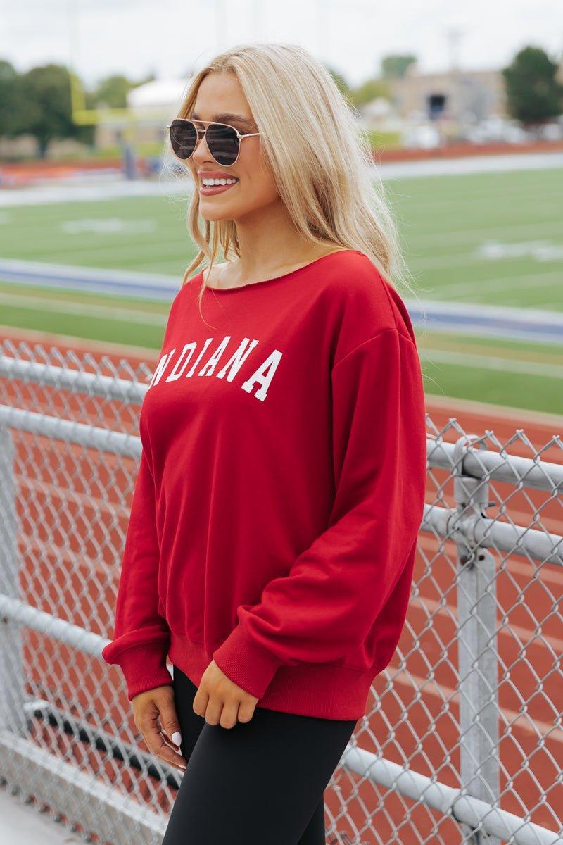 Red Indiana Boat Neck Sweatshirt - FINAL SALE Product Image