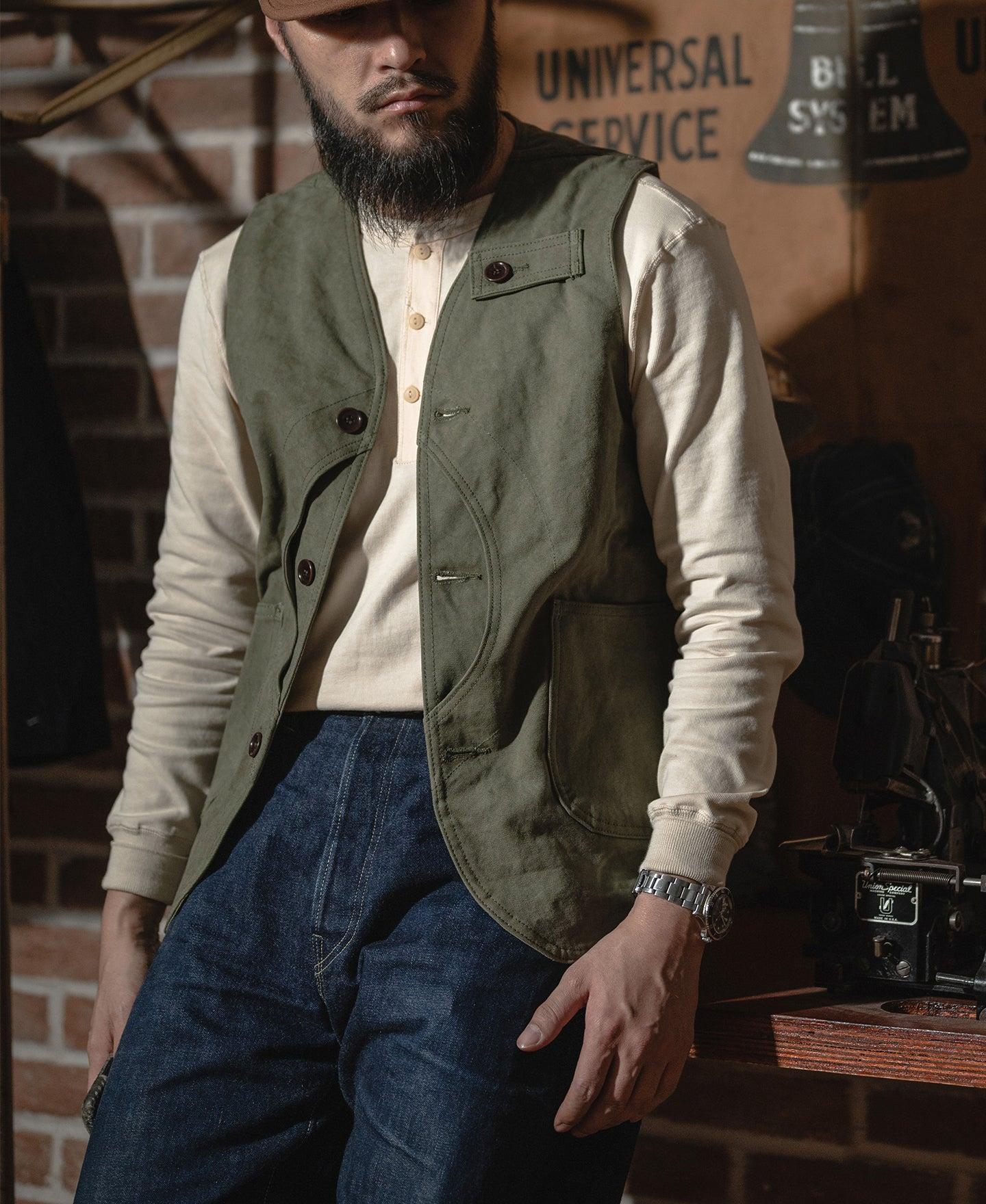 Vintage Long Sleeve Henley Shirt - Apricot Product Image