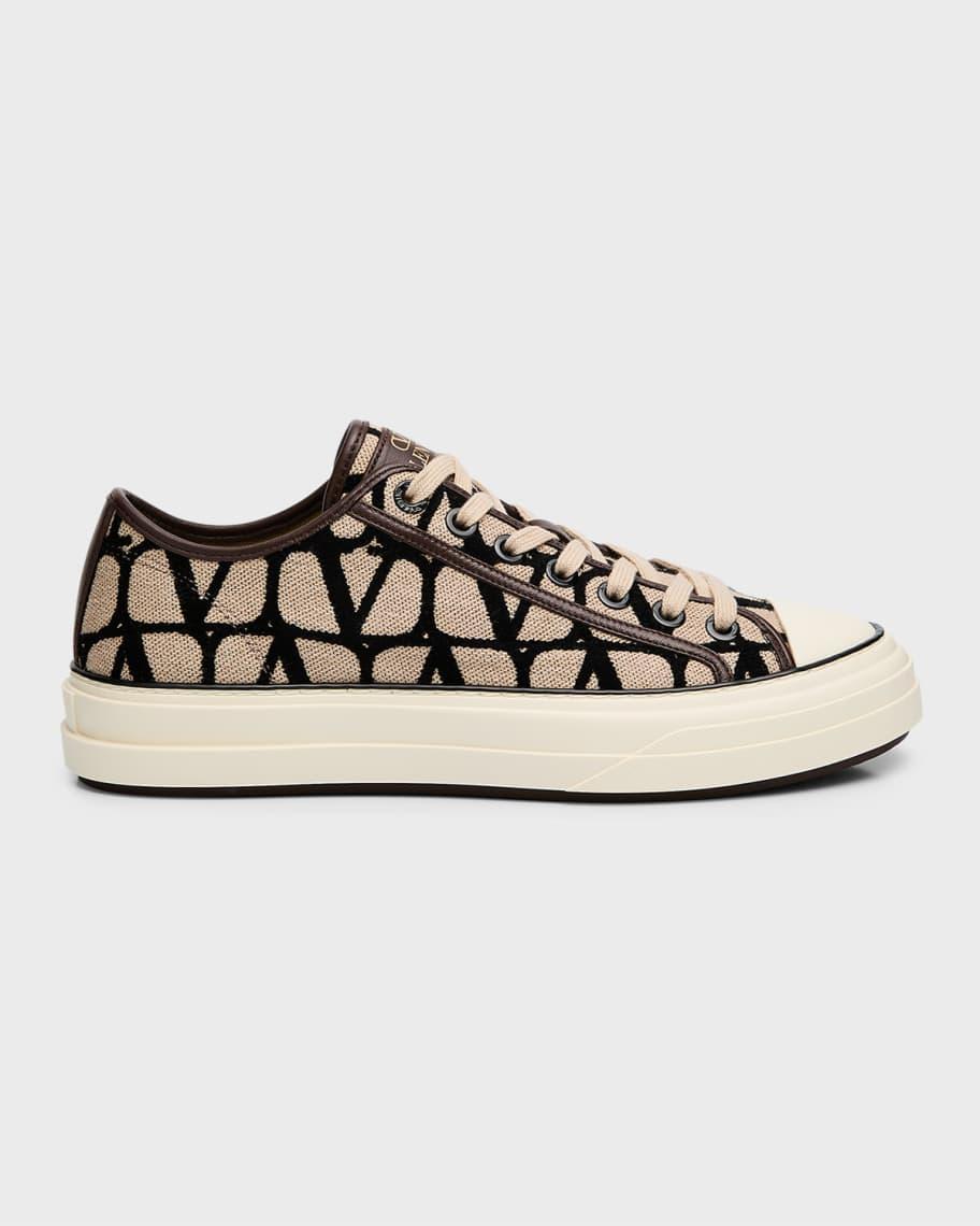 Mens Iconographe V-Logo Jacquard Canvas Low-Top Sneakers Product Image