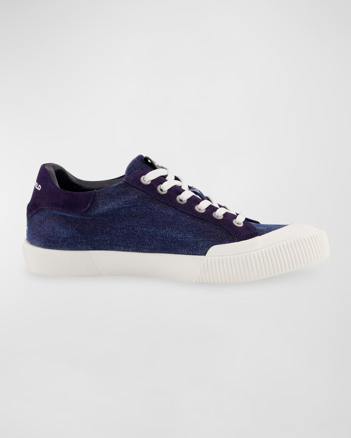 Mens Denim Side Logo Low-Top Sneakers Product Image