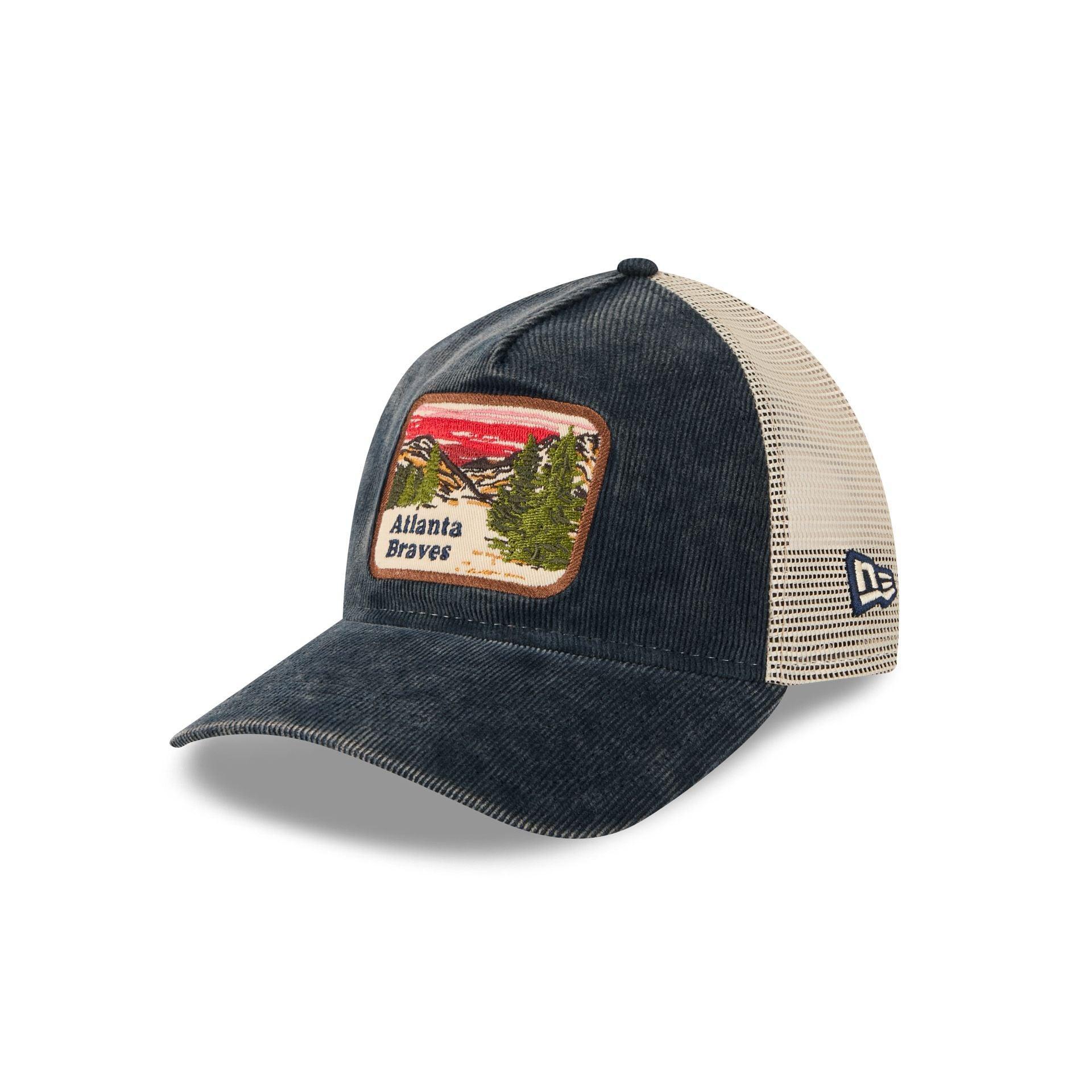Atlanta Braves Vintage Landscape 9TWENTY A-Frame Trucker Hat Male Product Image