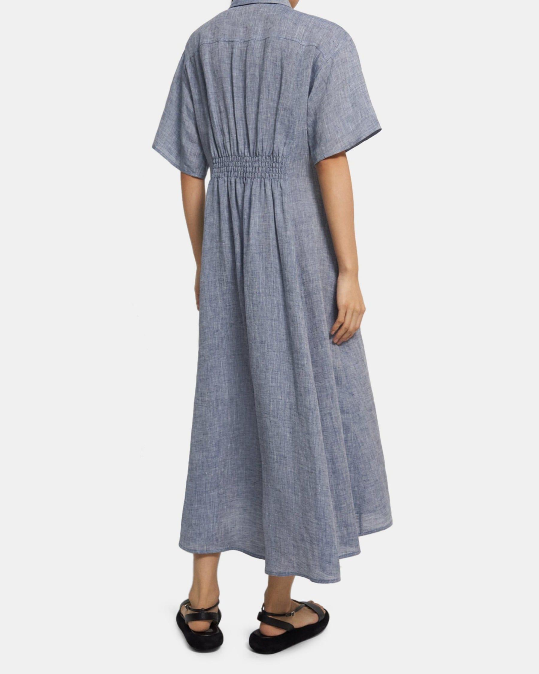 Short-Sleeve Shirt Dress in Hemp Product Image