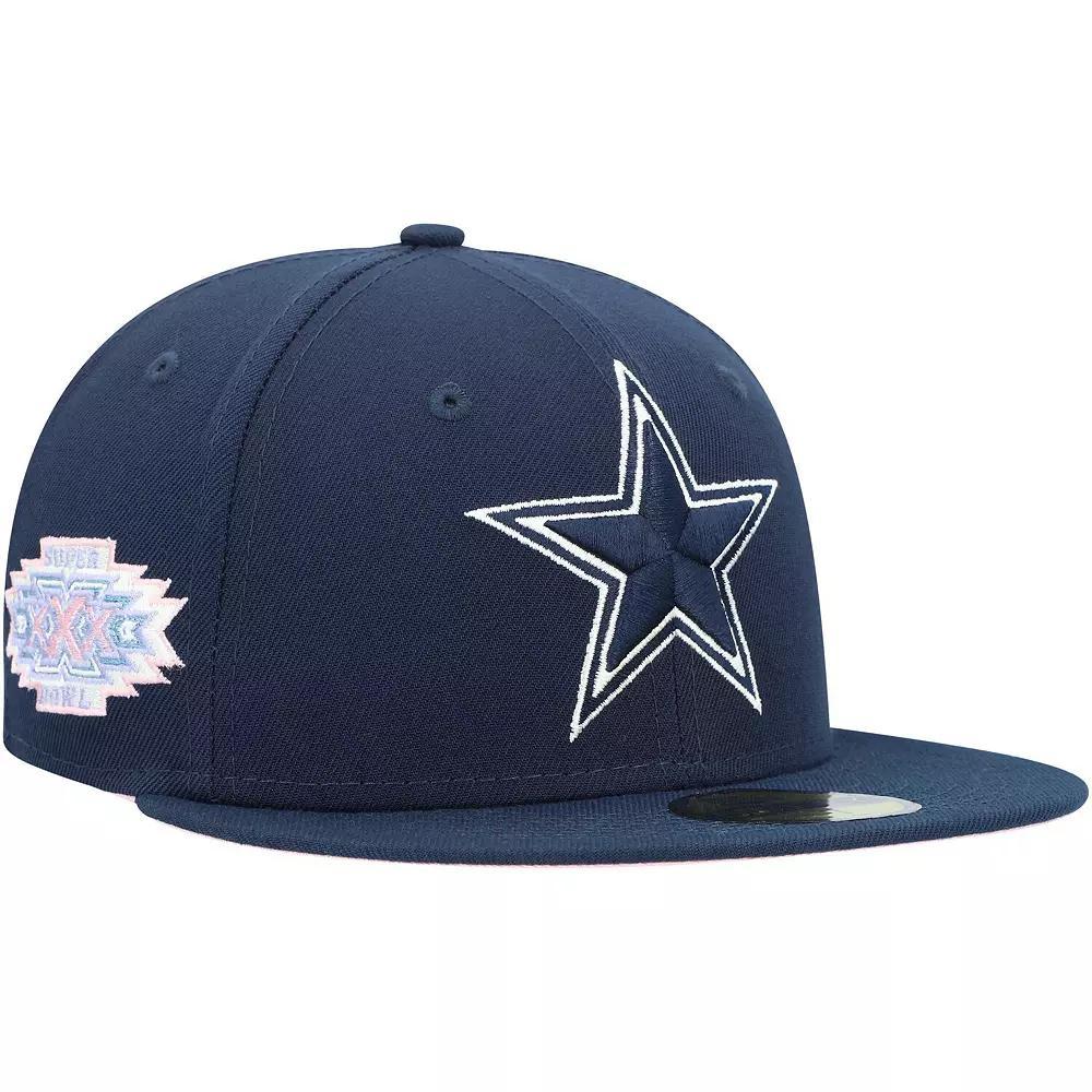 Men's New Era Navy Dallas Cowboys Super Bowl XXX Pop Sweat 59FIFTY Fitted Hat, Size: 7 3/8, Blue Product Image