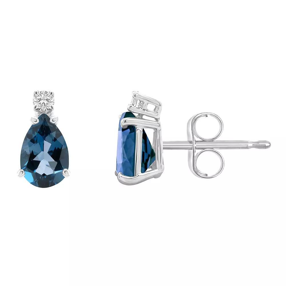 Celebration Gems 14k White Gold Gemstone & Diamond Accent Stud Earrings, Women's, Tanzanite Product Image