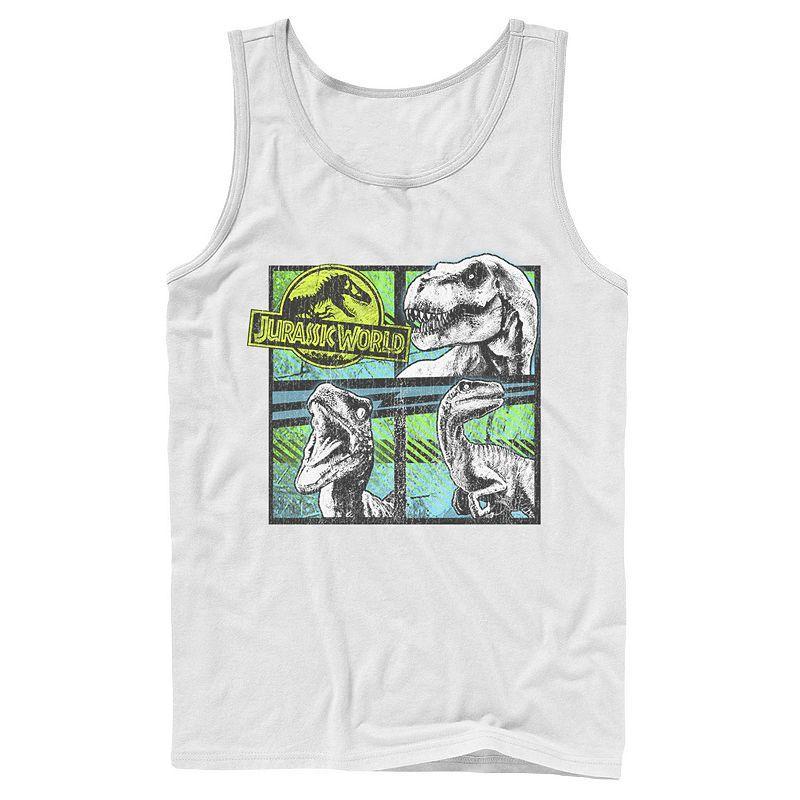 Men's Jurassic World Dinosaurs Group Of 3 Neon Graphic Tank Top,  Product Image
