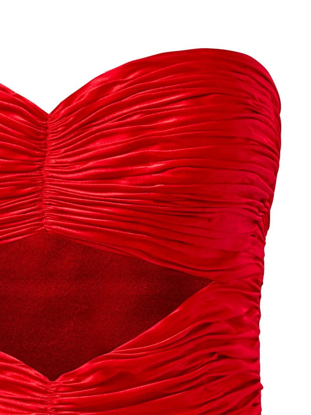 ALEJANDRA ALONSO ROJAS Cut Out Bustier Top In Red Product Image