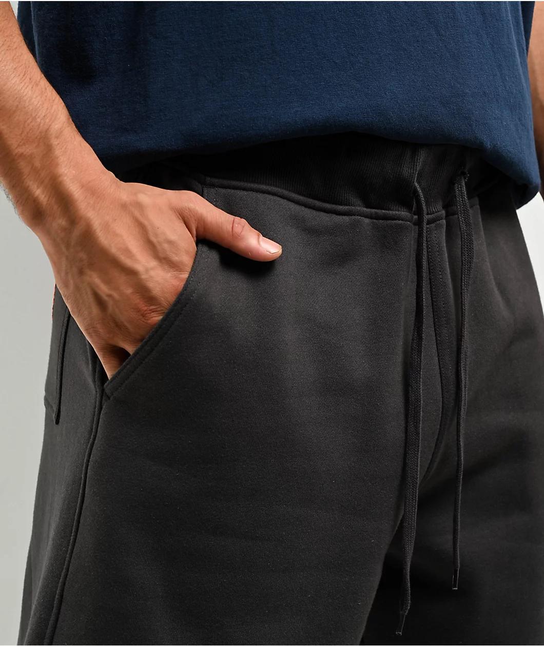 Empyre Ultra Loose Black Wash Skate Sweat Shorts Product Image