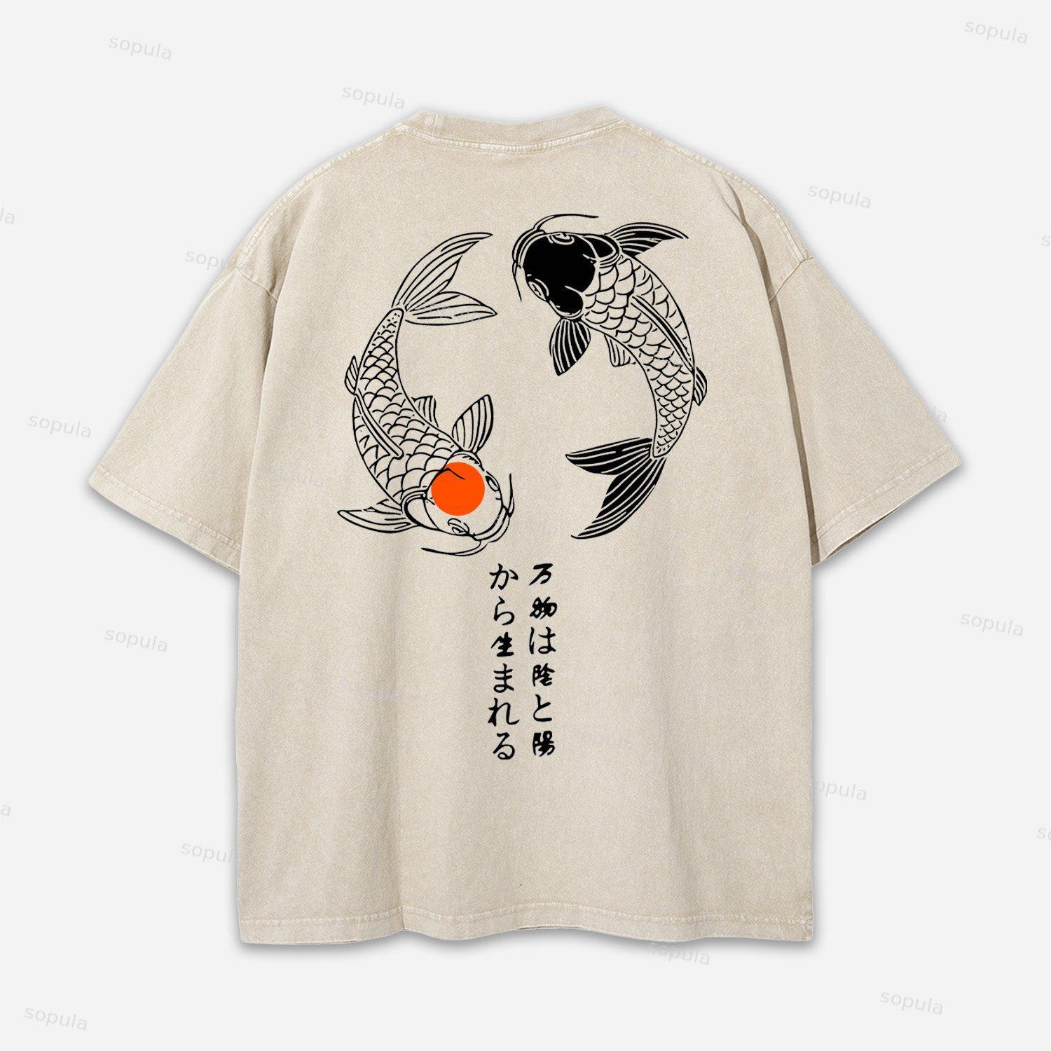 Japanese Koi Acid Washed T-shirt Product Image