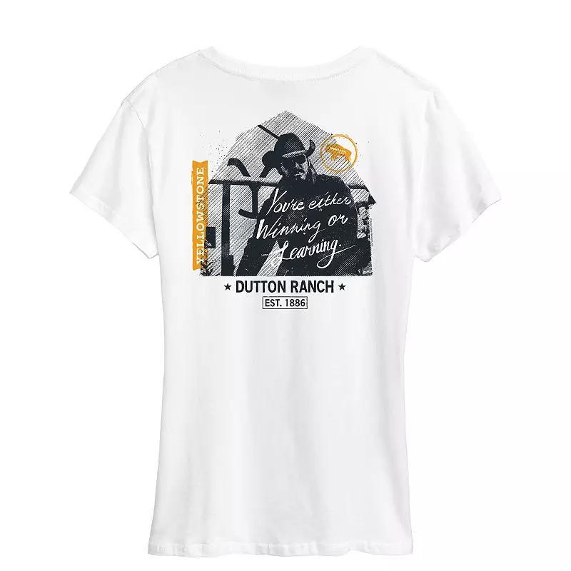 Women's Yellowstone Winning Or Learning Graphic Tee, Girl's, Size: Large, White Product Image