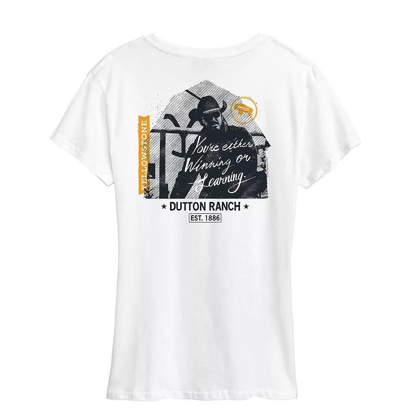 Women's Yellowstone Winning Or Learning Graphic Tee, Girl's, Size: Large, White Product Image