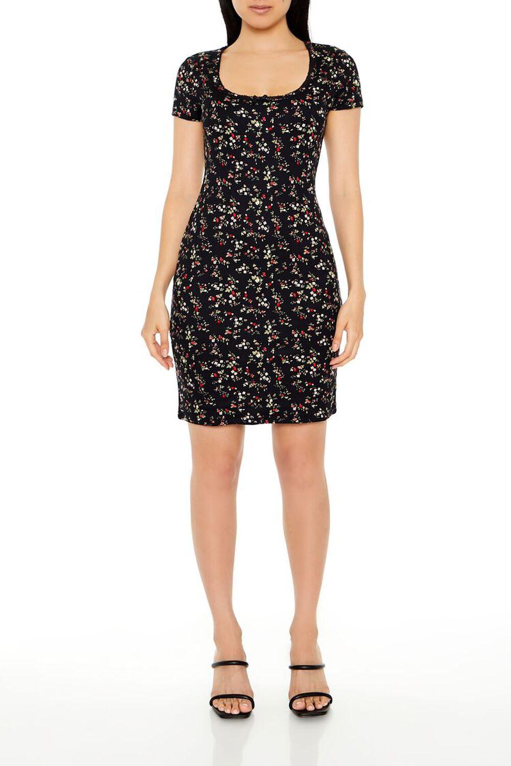 Ditsy Floral Bow Mini Dress | Forever 21 Product Image