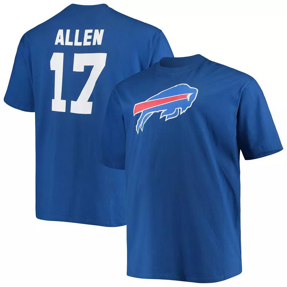 Men's Fanatics Branded Josh Allen Royal Buffalo Bills Big & Tall Player Name & Number T-Shirt, Size: 4XB, Blue Product Image