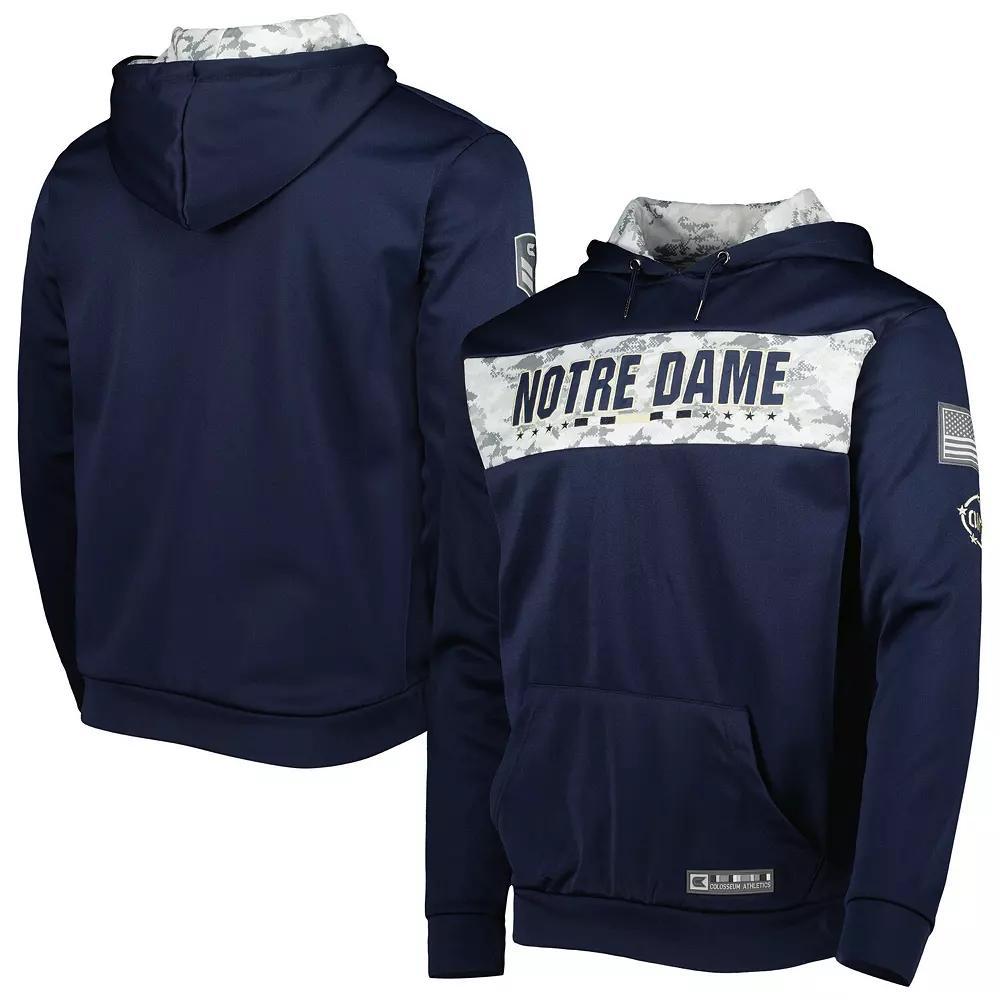 Men's Colosseum Navy Notre Dame Fighting Irish OHT Military Appreciation Team Color Pullover Hoodie,  Product Image