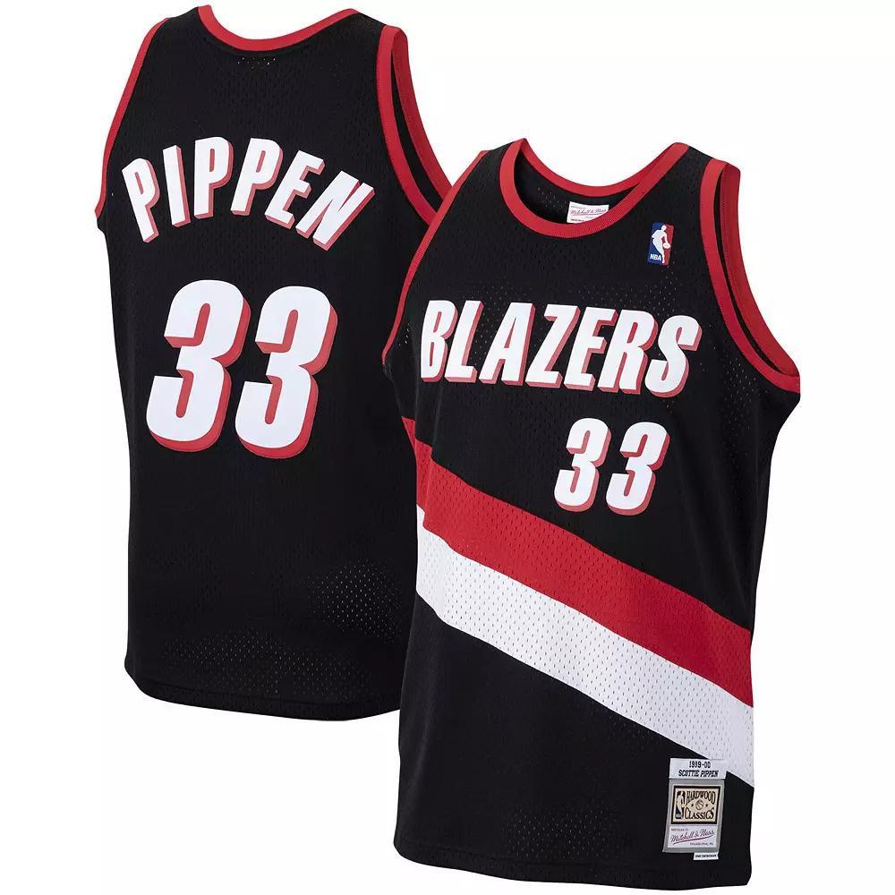 Men's Mitchell & Ness Scottie Pippen Black Portland Trail Blazers 1999-00 Hardwood Classics Swingman Jersey, Size: Small Product Image
