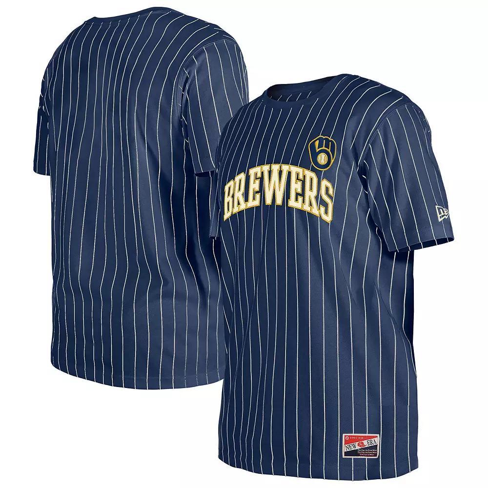 Men's New Era Green Athletics Throwback Pinstripe T-Shirt,  Product Image