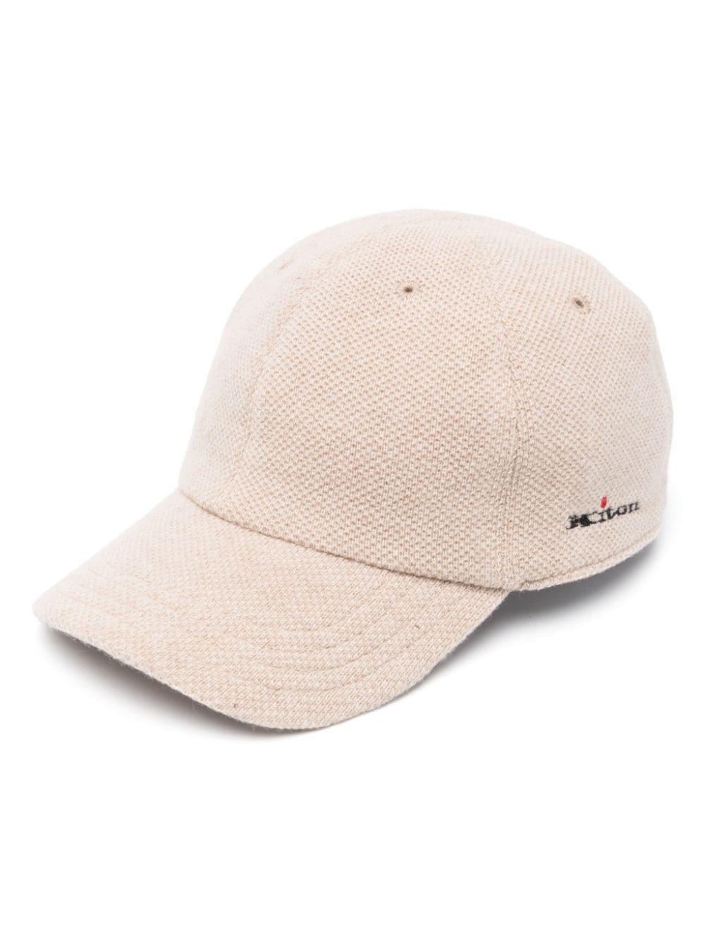 Logo-embroidered Cashmere Baseball Cap In Neutrals Product Image