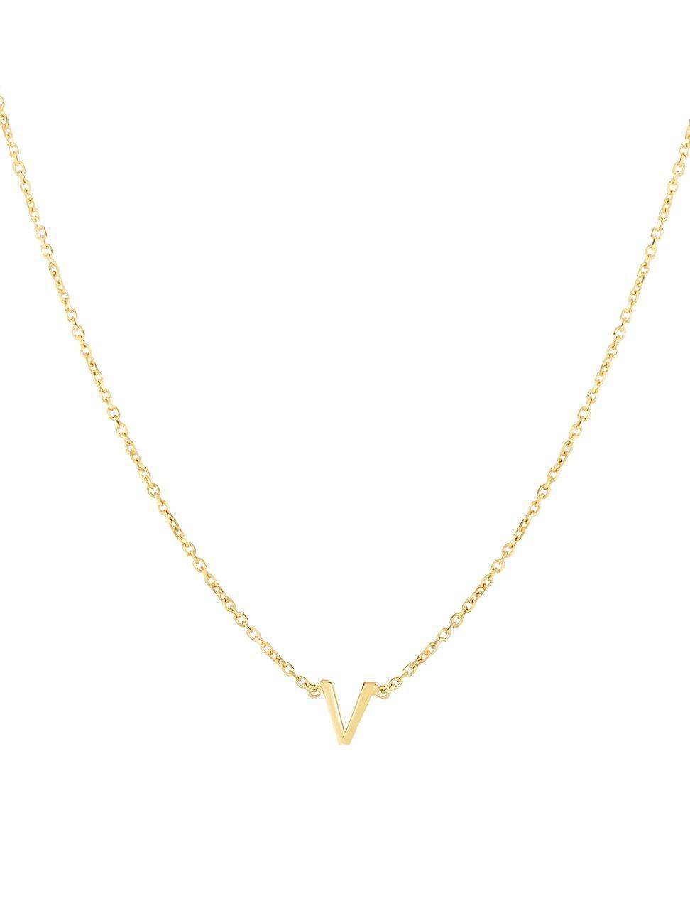 Womens 14K Yellow Gold Initial Pendant Necklace Product Image