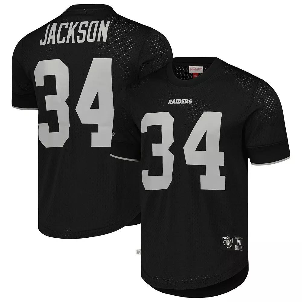 Mens Mitchell & Ness Bo Jackson Black Los Angeles Raiders Gridiron Classics Retired Player Name & Number Mesh Top Product Image