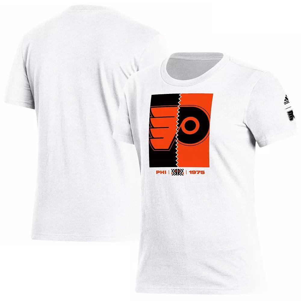 Women's adidas White Philadelphia Flyers Reverse Retro 2.0 Playmaker T-Shirt, Size: Large, Fly White Product Image