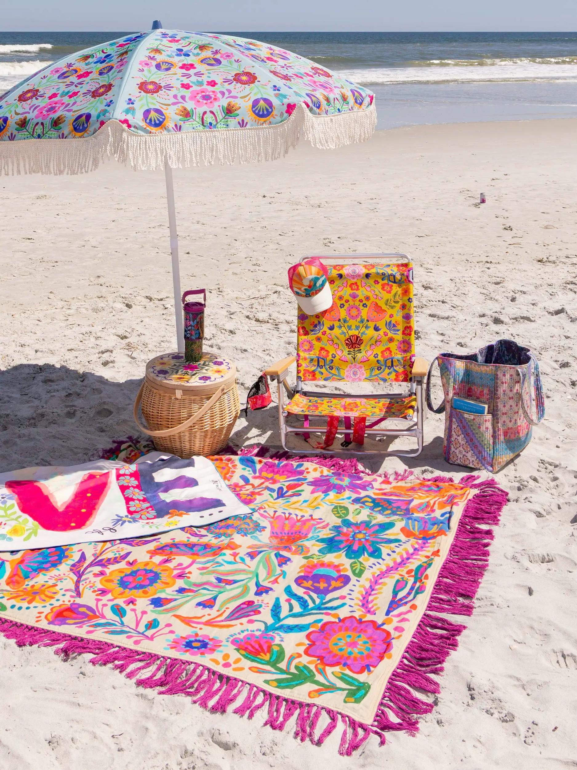 XL Shabana Beach Towel - Rainbow Cream Floral Product Image