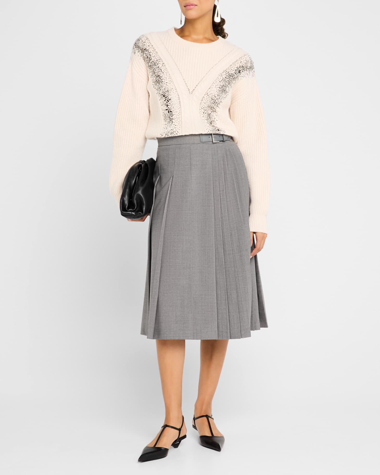 Lessy Ribbed Bead-Embellished Wool Sweater Product Image