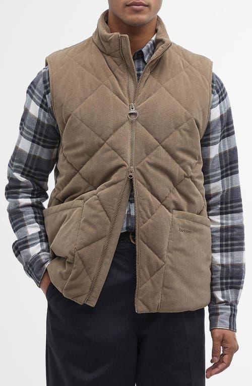 BARBOUR Liddesdale Quilted Corduroy Vest In Fossil Product Image