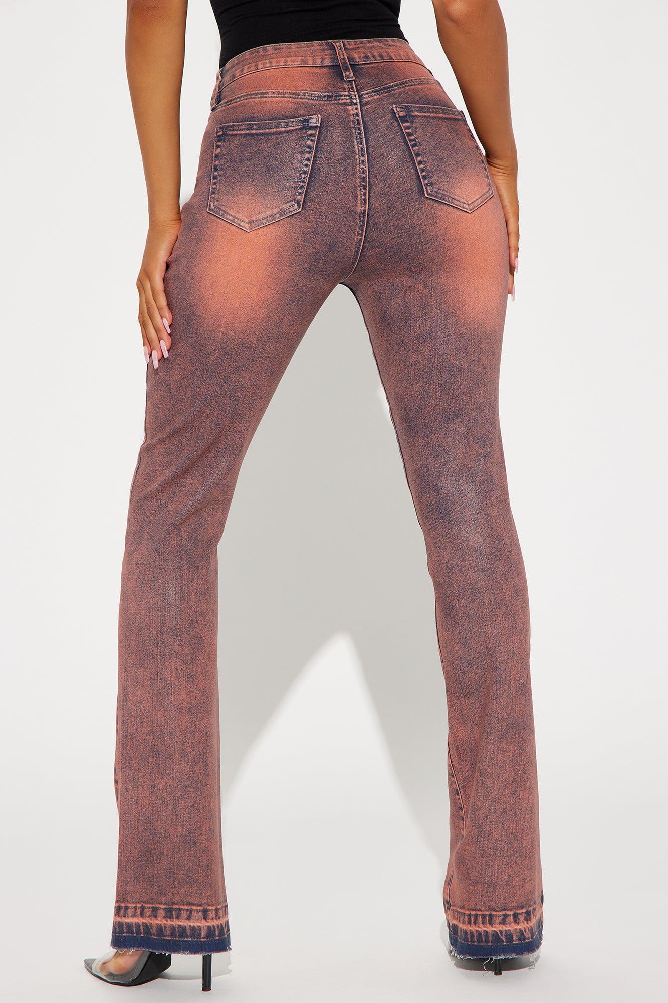 Always Influential Coated Stretch Bootcut Jeans - Pink Product Image