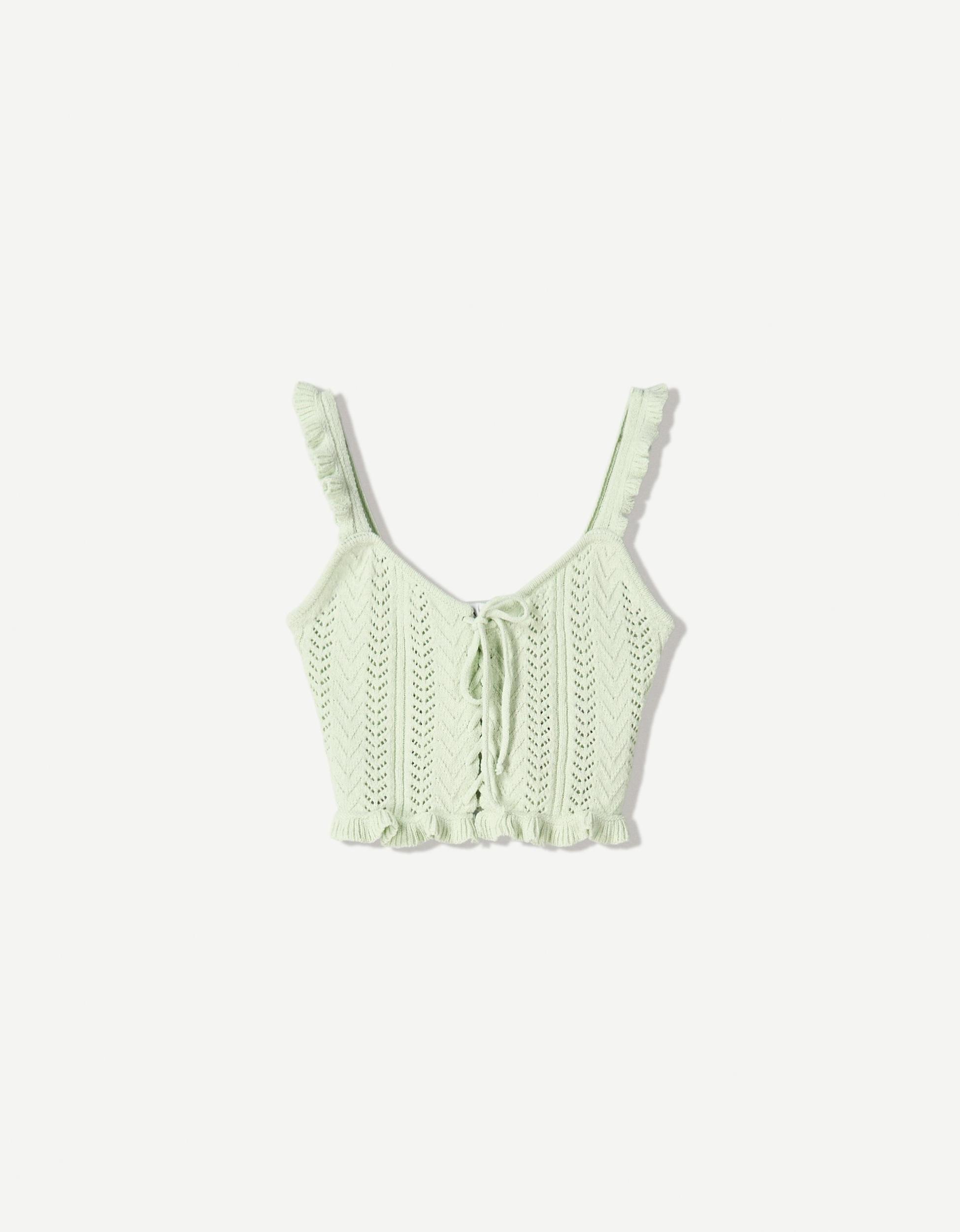 Ruffled top with ties Product Image