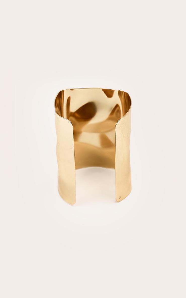 Gold Hammered Large Cuff Product Image