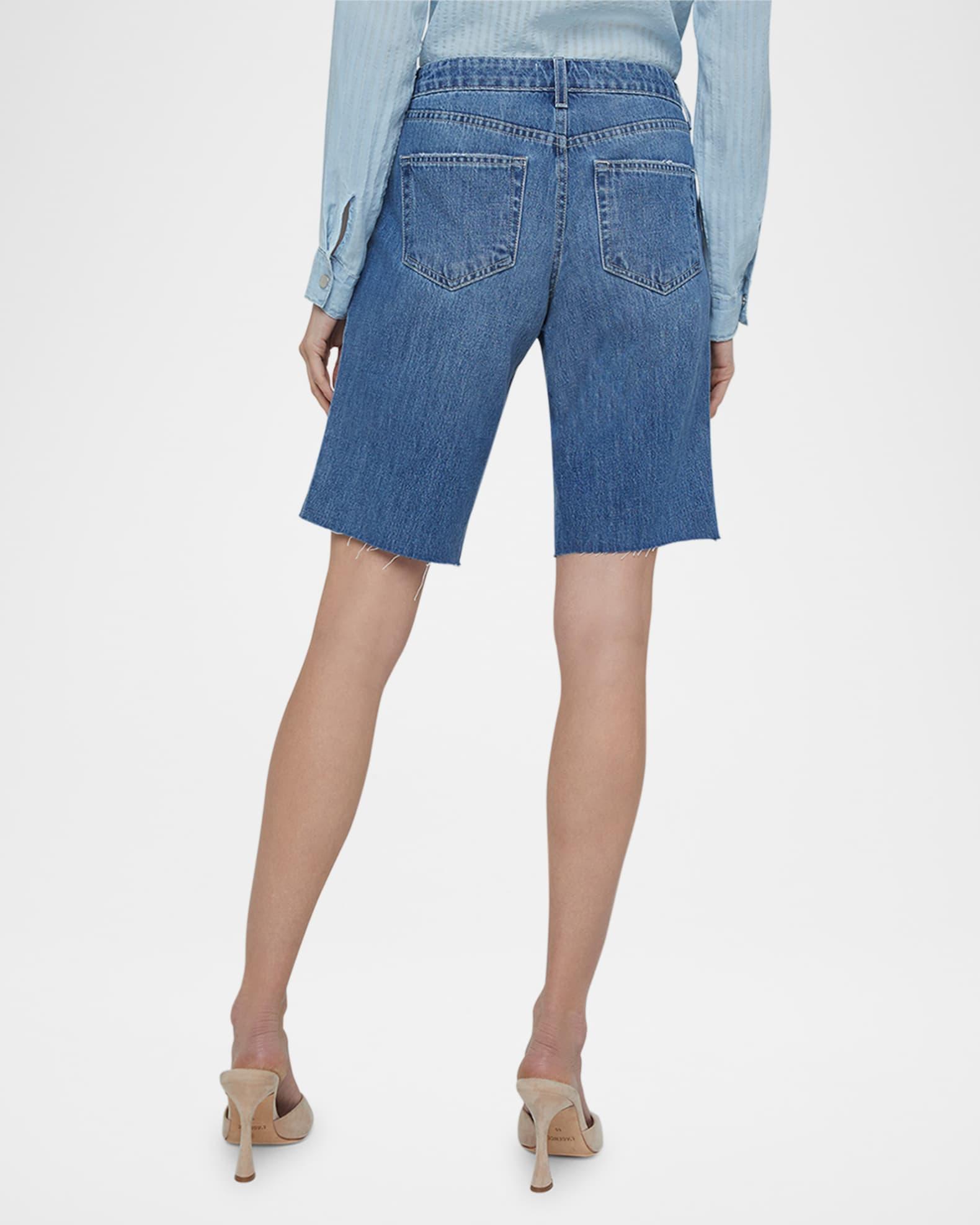 Elisa Low-Rise Denim Bermuda Shorts Product Image
