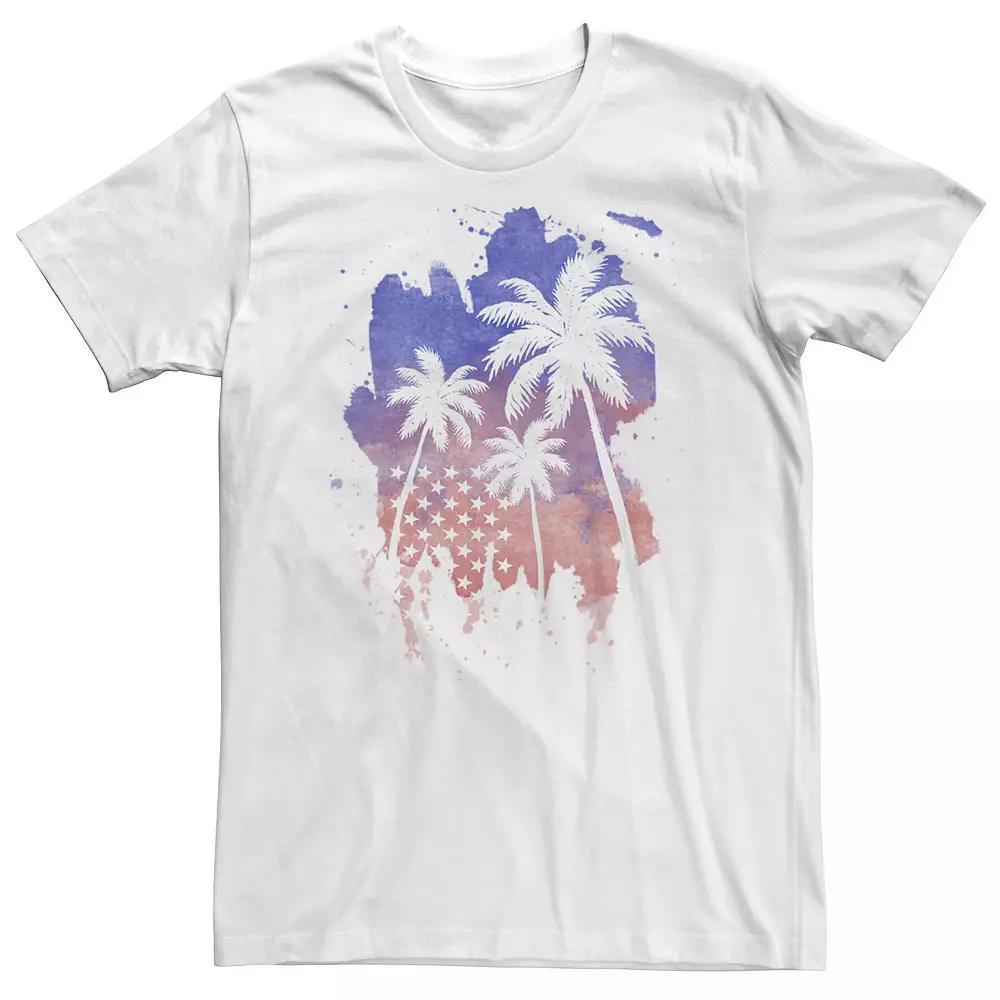Big & Tall Americana Palm Tree American Flag Silhouette Tee, Men's,  Product Image