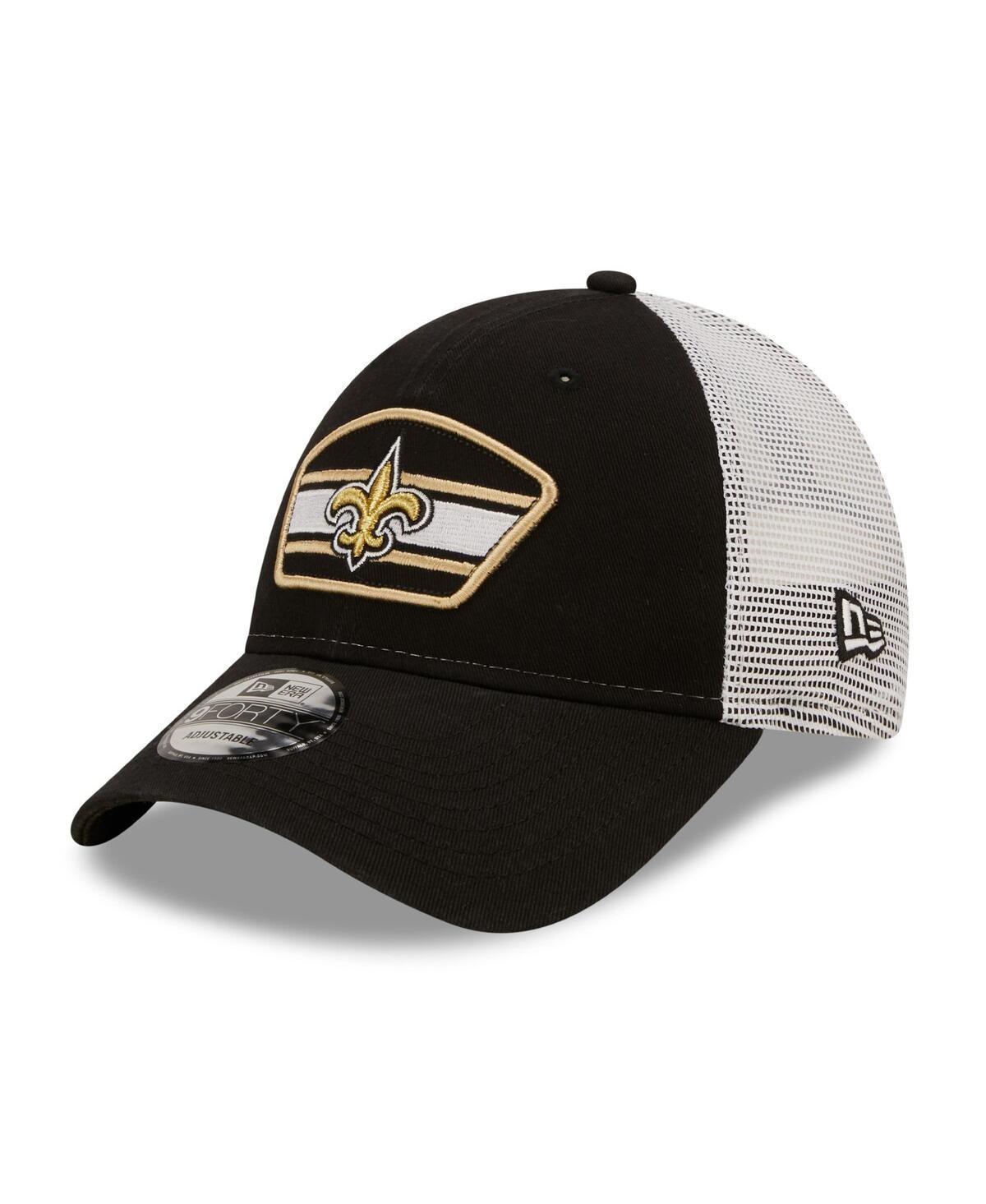 Mens New Era /White New Orleans Saints Logo Patch Trucker 9FORTY Snapback Hat Product Image