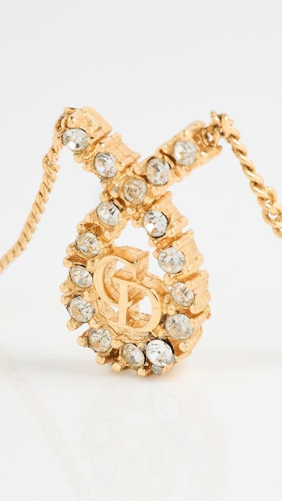 What Goes Around Comes Around Dior Gold Crystal CD Necklace | Shopbop Product Image