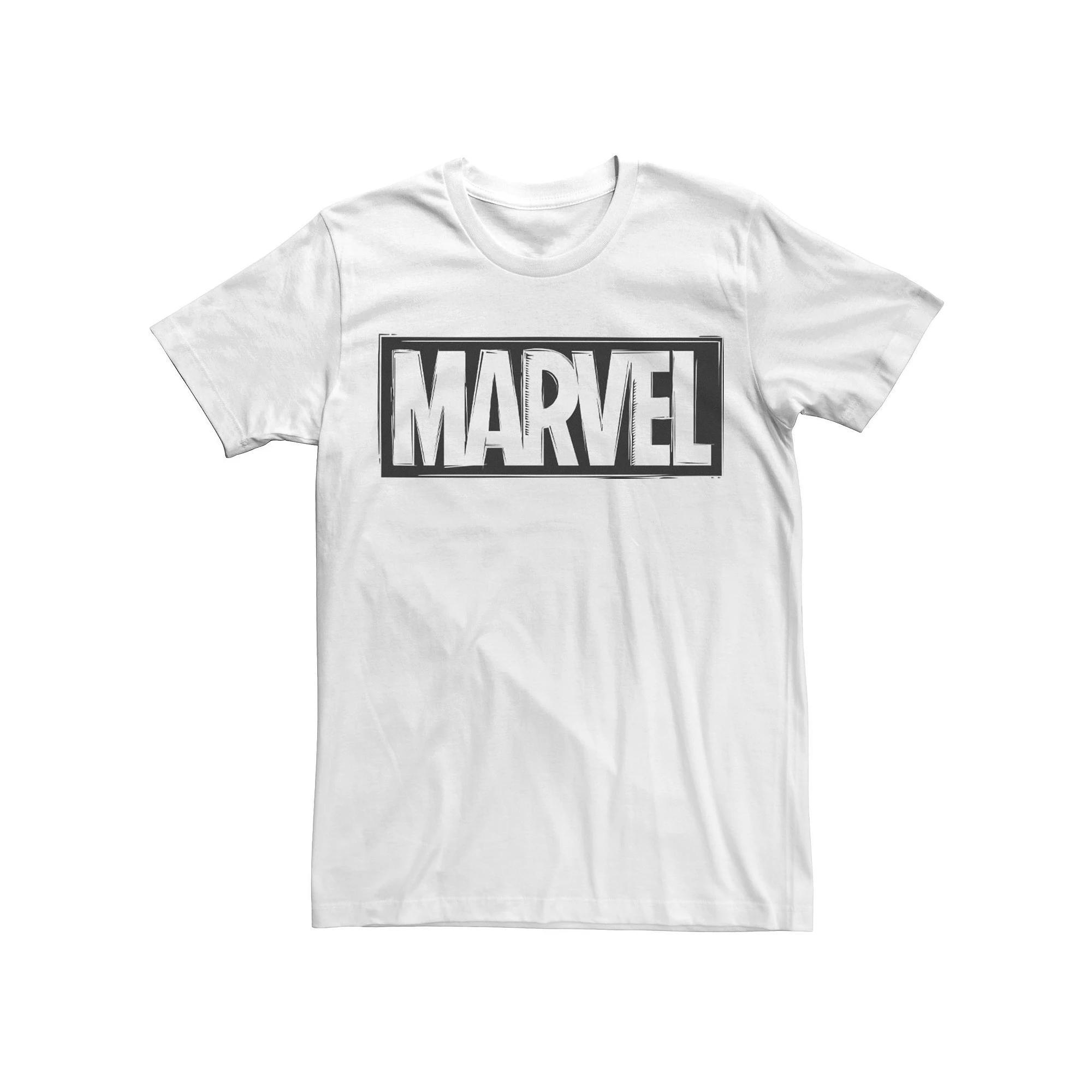 Men's Marvel Woodcut Logo Tee, Size: Small, White Product Image