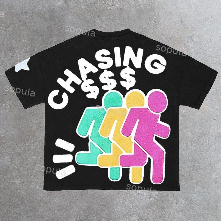 Chasing Money Graphic Print Cotton T-Shirt Product Image