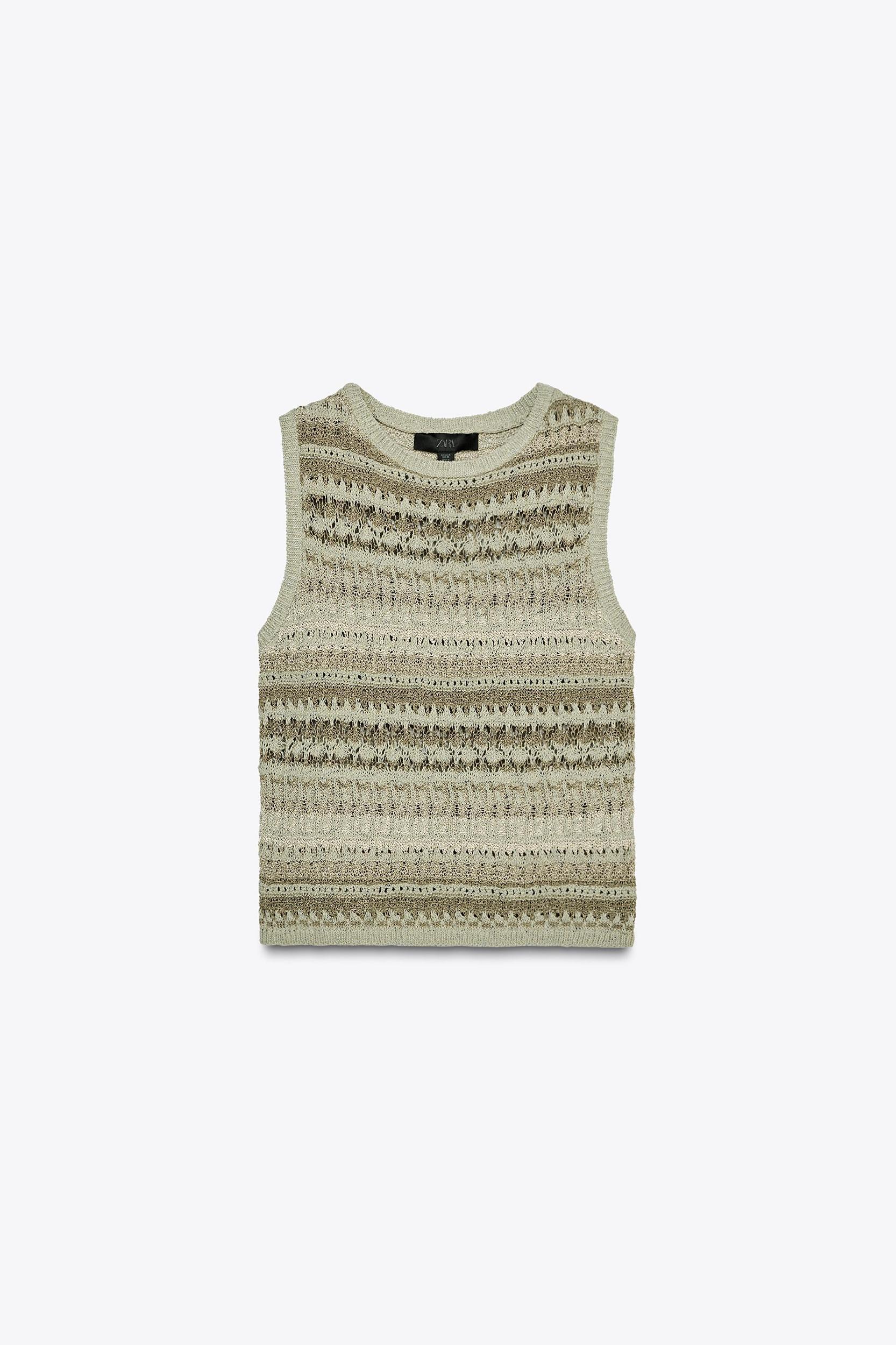 TEXTURED KNIT SLEEVELESS TOP Product Image