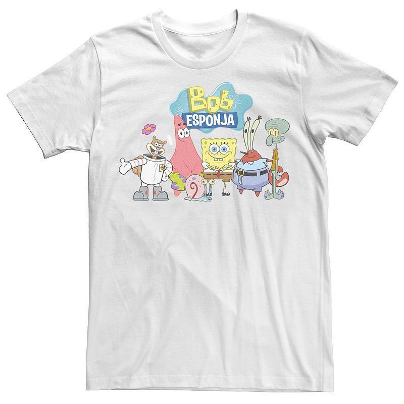 Men's Nickelodeon SpongeBob SquarePants Bob Esponja Happy Group Shot Graphic Tee, Size: 3XL, Black Product Image