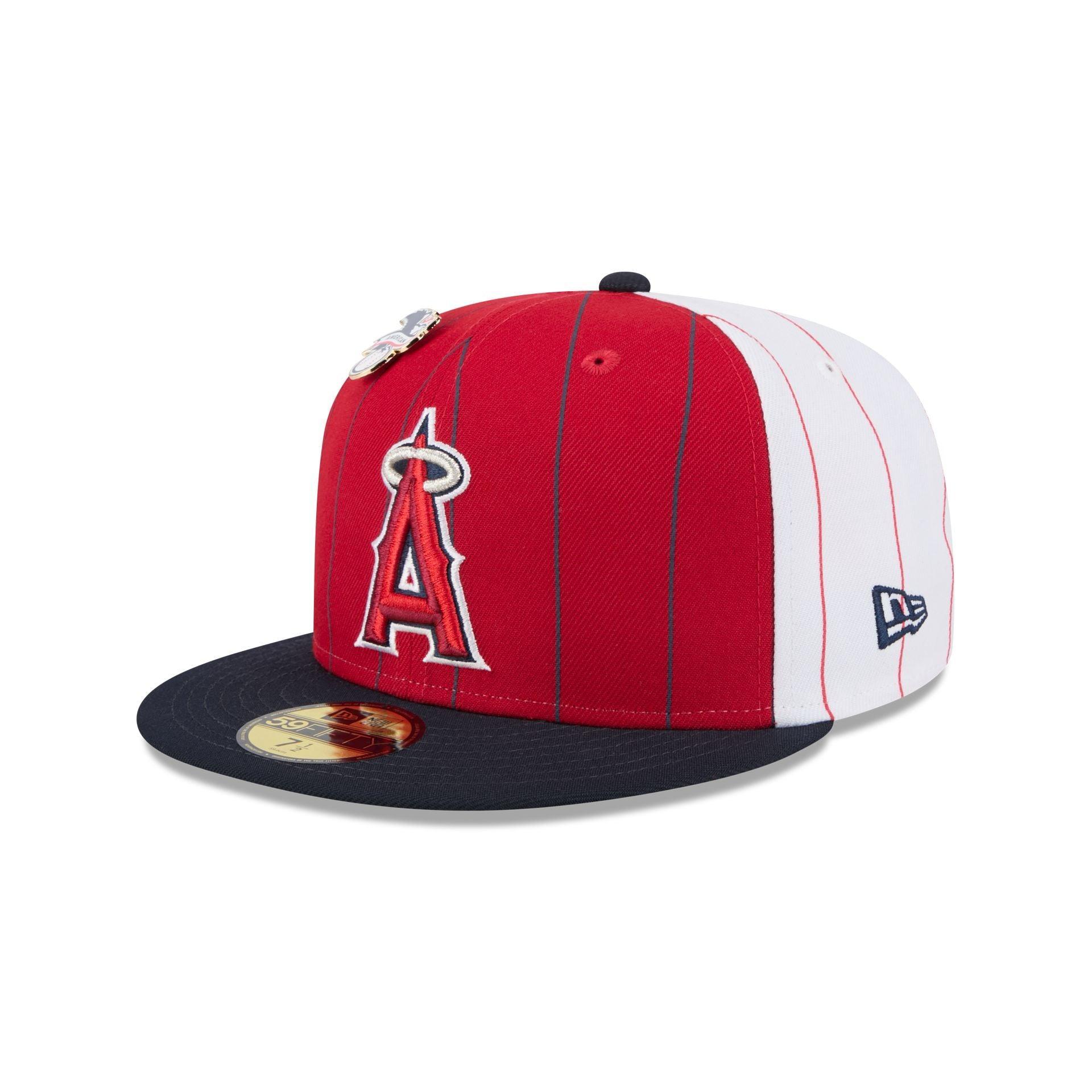 Los Angeles Angels Pinstripe League Pin 59FIFTY Fitted Hat Male Product Image
