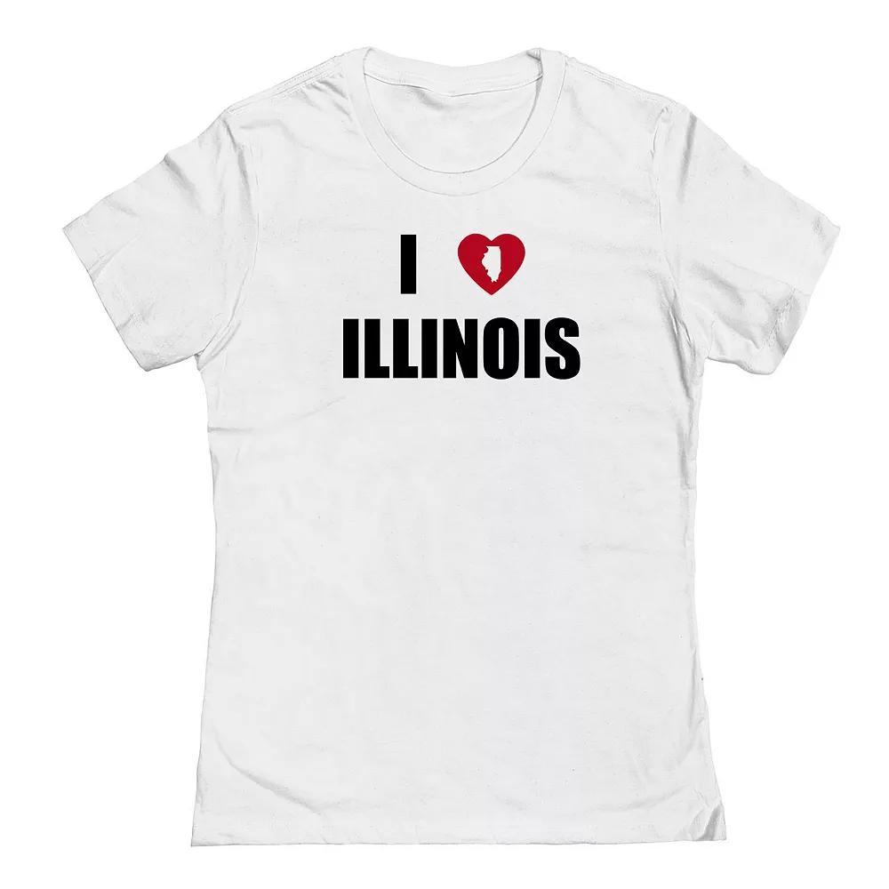 Junior's I Heart Illinois Graphic Tee, Women's,  Product Image